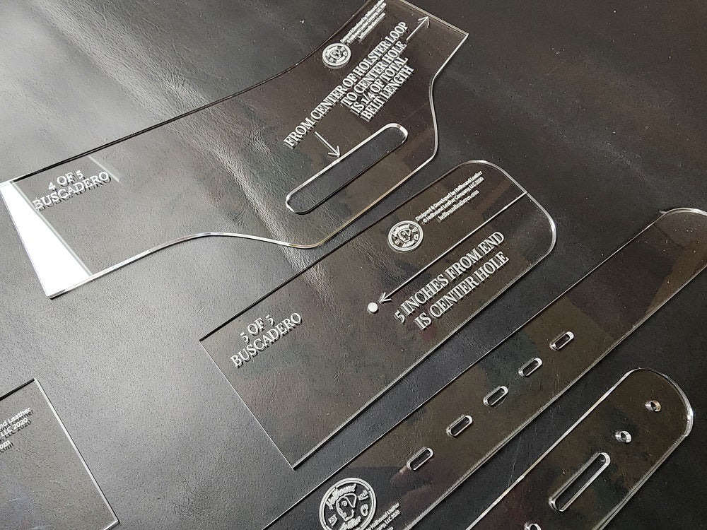 ACRYLIC TEMPLATE | BUSCADERO DROP GUNBELT | PATTERNS FOR LEATHERCRAFT