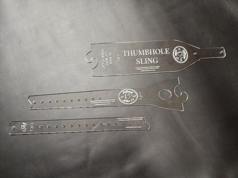 Disassembled acrylic sling pattern, clear plastic on a black background