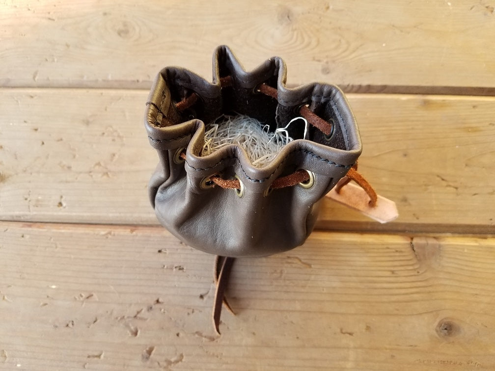 LEATHER DRAWSTRING POUCH