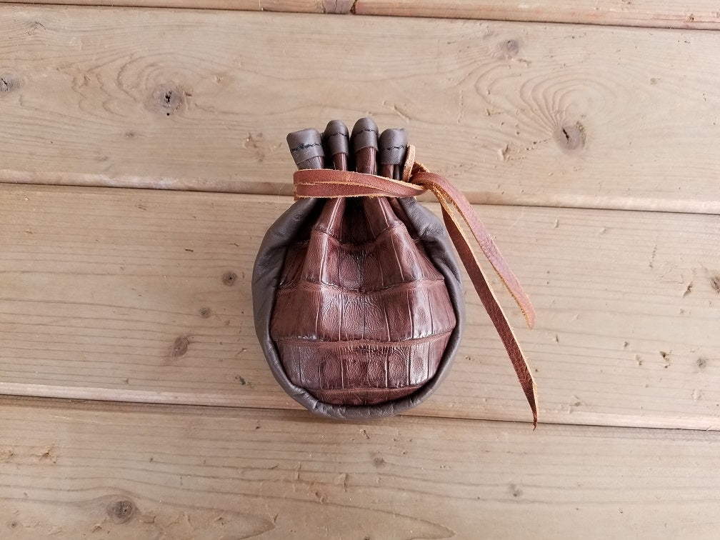 LEATHER DRAWSTRING POUCH