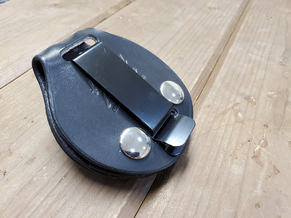 SASS BADGE HOLDER - COWHIDE BACKING