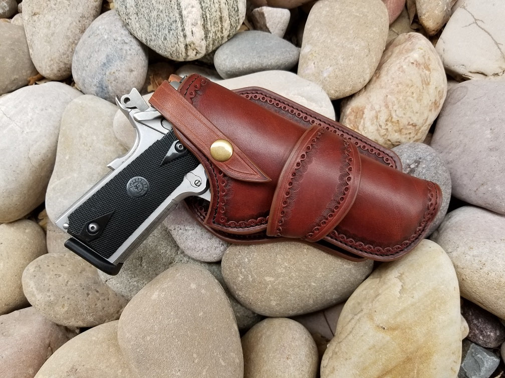 1911 OWB Leather Holster Western Style 1911 Cowboy Holsters