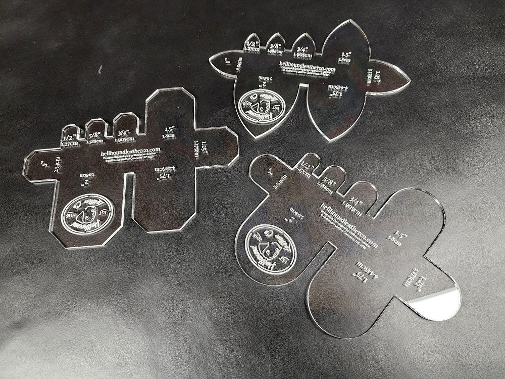 Acrylic Strap End Teplates Leathercraft Pattern For Belts Hellhound