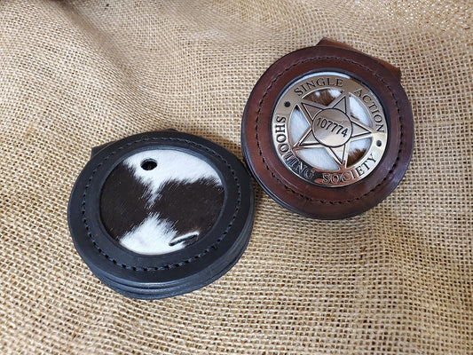 cow hide badge holder