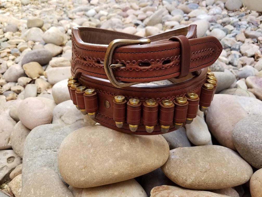 hand tooled western gun belt