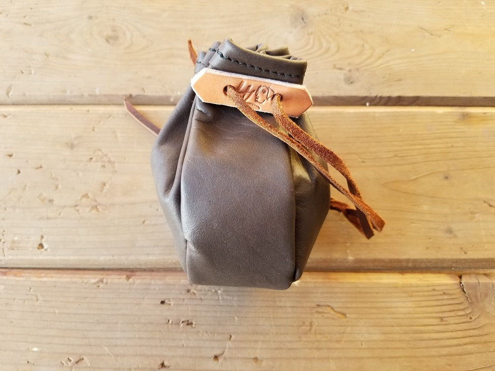 LEATHER DRAWSTRING POUCH