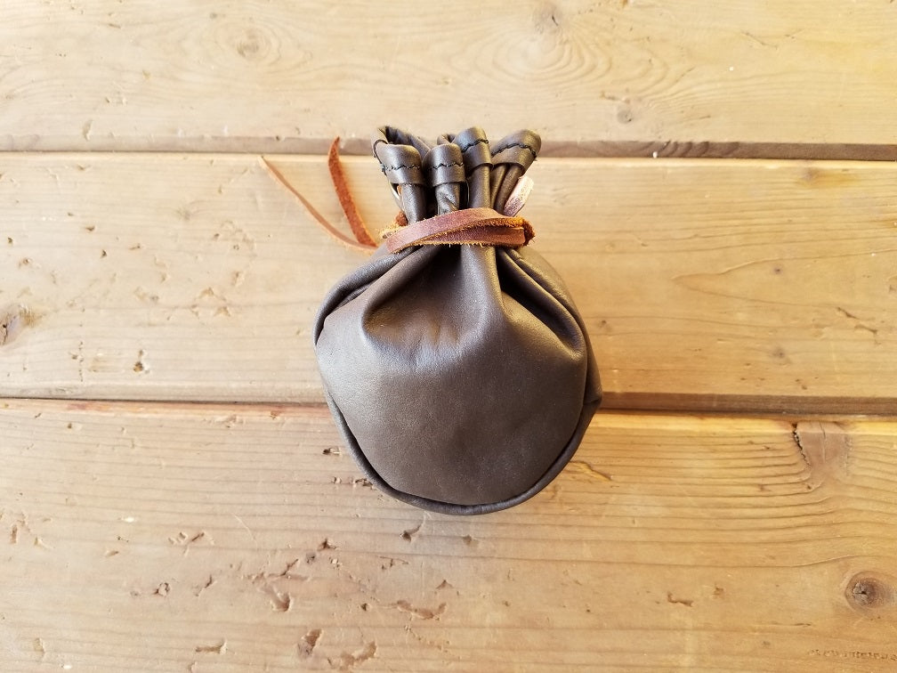 LEATHER DRAWSTRING POUCH