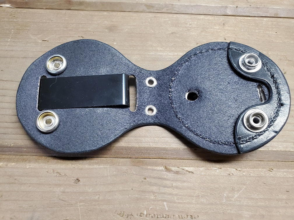SASS BADGE HOLDER - COWHIDE BACKING