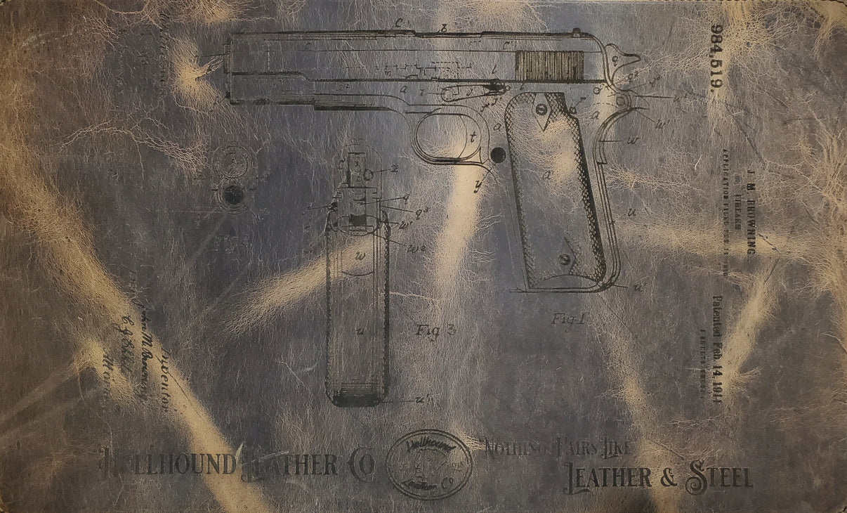 LEATHER GUN CLEANING MAT Hellhound Leather Co