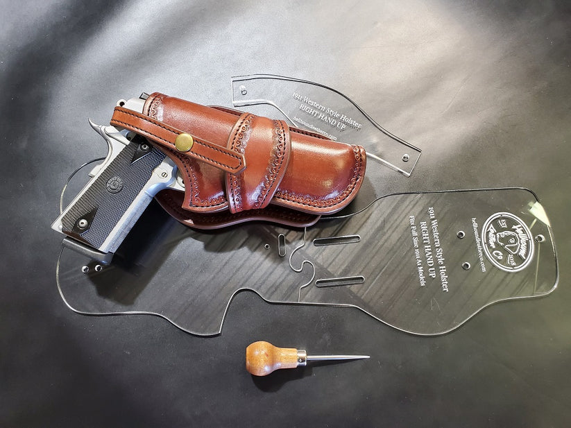 Acrylic 1911 Holster Template Leathercraft Pattern for Western