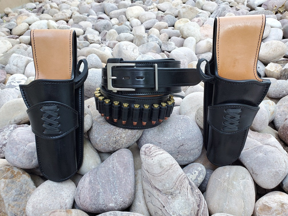 WESTERN DOUBLE GUN BELT - The Don Double Rig – Hellhound Leather Co