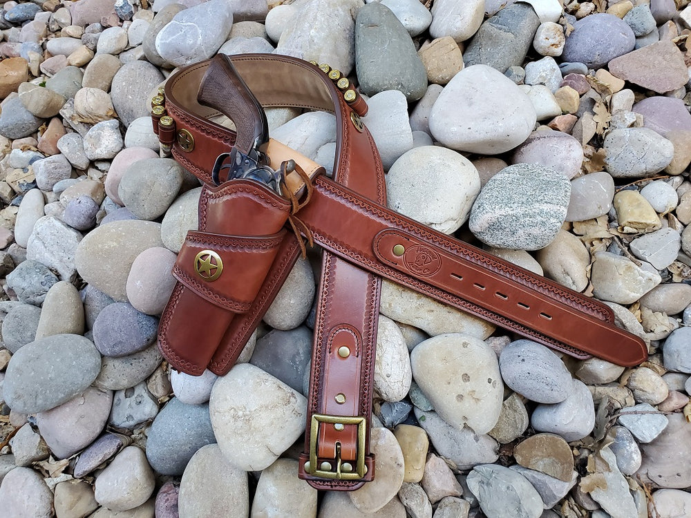SHERIFF WESTERN GUN RIG Classic Cowboy Leather