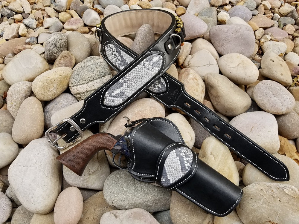Andy Gun Rig PYTHON SNAKESKIN PREMIUM LEATHER GUN RIG by HELLHOUND LEATHER CO